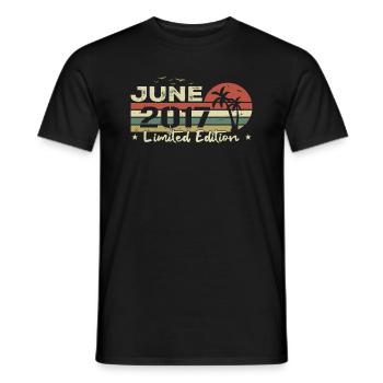 June 7th Anniversary Born 2017 Vibe - Men's T-Shirt - black - Front - AI Model Male 178 light (178cm)