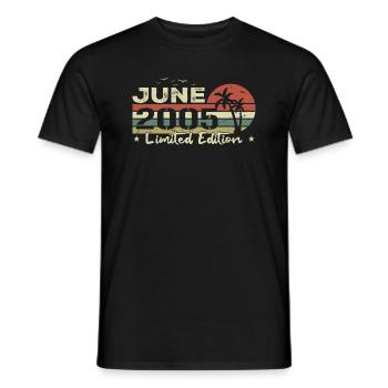 June 19th Anniversary Vintage Born 2005 Vibe - Men's T-Shirt - black - Front - AI Model Male 178 light (178cm)