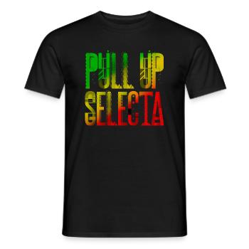Pull Up Selecta Rasta Colors Typography - Men's T-Shirt - black - Front - AI Model Male 178 light (178cm)