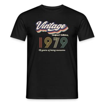 Vintage 1979 Vintage Retro Birthday Gift - Men's T-Shirt - black - Front - AI Model Male 178 light (178cm)