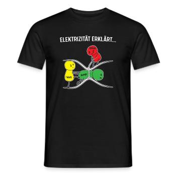 Elektrizität Erklärt - Elektroniker Männer Shirt - Männer T-Shirt - Schwarz - Vorne - AI Model Male 178 light (178cm)