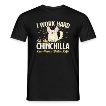 Je travaille dur alors mon chinchilla - amoureux des rongeurs - T-shirt homme - noir - Devant - AI Model Male 178 light (178cm)