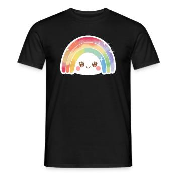 Kawaii Niedlicher Regenbogen - Männer T-Shirt - Schwarz - Vorne - AI Model Male 178 light (178cm)