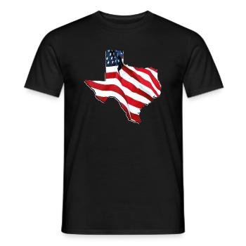 Drapeau des États-Unis dans la carte de l’État du Texas - T-shirt homme - noir - Devant - AI Model Male 178 light (178cm)