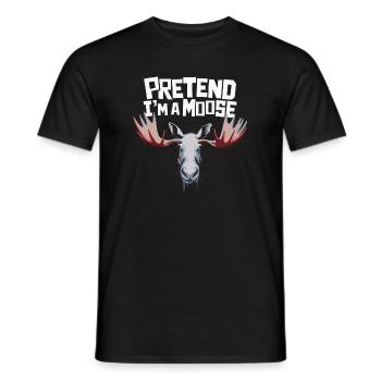 Funny moose saying - Men's T-Shirt - black - Front - AI Model Male 178 light (178cm)
