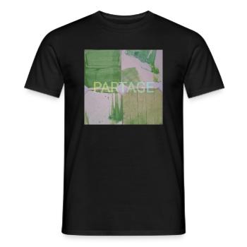 Peinture carrés abstrait vert, partage, image fun - T-shirt homme - noir - Devant - AI Model Male 178 light (178cm)