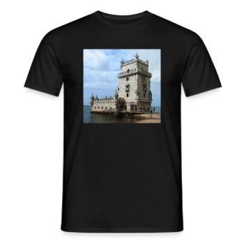 Turm von Belém - Männer T-Shirt - Schwarz - Vorne - AI Model Male 178 light (178cm)