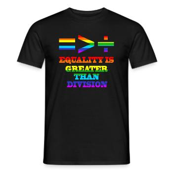 L’égalité est plus grande que la division de la Gay Pride LGBTQ+ - T-shirt homme - noir - Devant - AI Model Male 178 light (178cm)