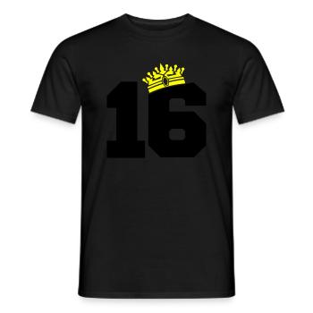16 king - Männer T-Shirt - Schwarz - Vorne - AI Model Male 178 light (178cm)