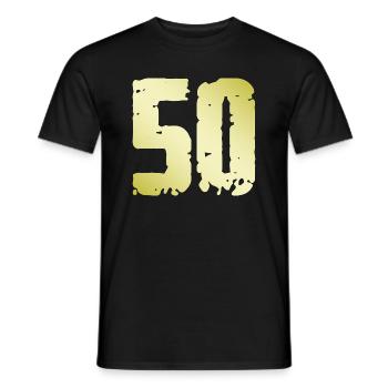 50 Nombre Vintage - T-shirt homme - noir - Devant - AI Model Male 178 light (178cm)