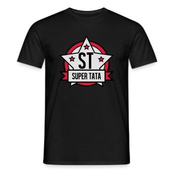 Super tata - T-shirt homme - noir - Devant - AI Model Male 178 light (178cm)