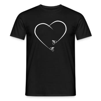 Bike VTT BMX VTT Downhill vélo coeur - T-shirt homme - noir - Devant - AI Model Male 178 light (178cm)