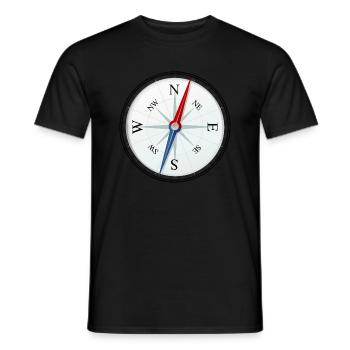 Compass sailing come to its destination. - Men's T-Shirt - black - Front - AI Model Male 178 light (178cm)