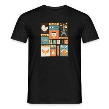 Paris - T-shirt homme - noir - Devant - AI Model Male 178 light (178cm)