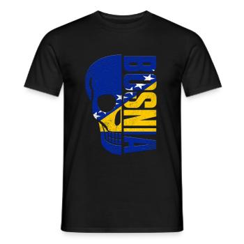 Bosnien Totenkopf Bosnia - Männer T-Shirt - Schwarz - Vorne - AI Model Male 178 light (178cm)