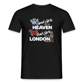 Engel Teufel himmel London - Men's T-Shirt - black - Front - AI Model Male 178 light (178cm)