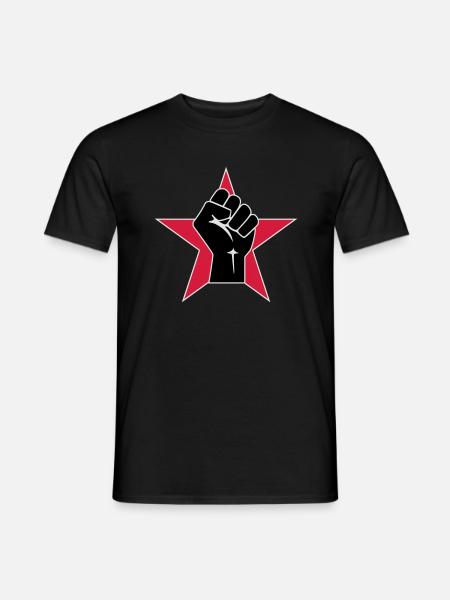 Raised Fist Logo 2 (Vector) - Men's T-Shirt - black
