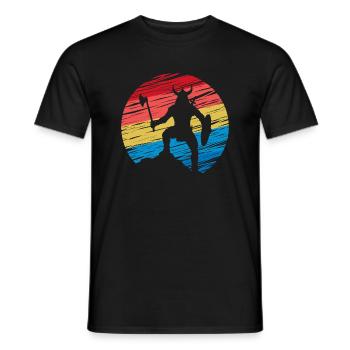 Furchtloser Krieger Kampf Wikinger Mittelalter - Männer T-Shirt - Schwarz - Vorne - AI Model Male 178 light (178cm)