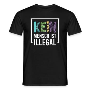 Kein Mensch ist illegal - Männer T-Shirt - Schwarz - Vorne - AI Model Male 178 light (178cm)