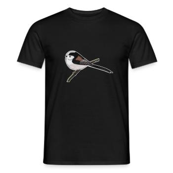 jz.birds conception d'oiseau à mésange à longue queue - T-shirt homme - noir - Devant - AI Model Male 178 light (178cm)