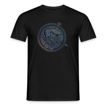 Corbeau d’Odin avec Mjölnir dans le cercle de runes - T-shirt homme - noir - Devant - AI Model Male 178 light (178cm)
