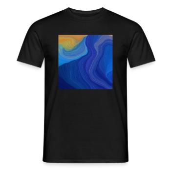 blue colorful wave - Männer T-Shirt - Schwarz - Vorne - AI Model Male 178 light (178cm)