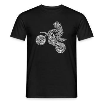 Motorcross Bike - motorcycle in the jump - Men's T-Shirt - black - Front - AI Model Male 178 light (178cm)