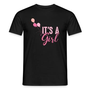 It's a girl baby gender announcement girl - Men's T-Shirt - black - Front - AI Model Male 178 light (178cm)