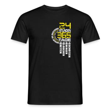 Feuerwehr I 24 Stunden 365 Tage einsatzbereit - Männer T-Shirt - Schwarz - Vorne - AI Model Male 178 light (178cm)
