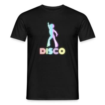 Rétro Disco Disco Dancing shirt pour les années 70 Disco Dan - T-shirt homme - noir - Devant - AI Model Male 178 light (178cm)