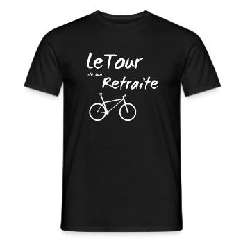 Retraite Vélo Tour de ma France - T-shirt homme - noir - Devant - AI Model Male 178 light (178cm)