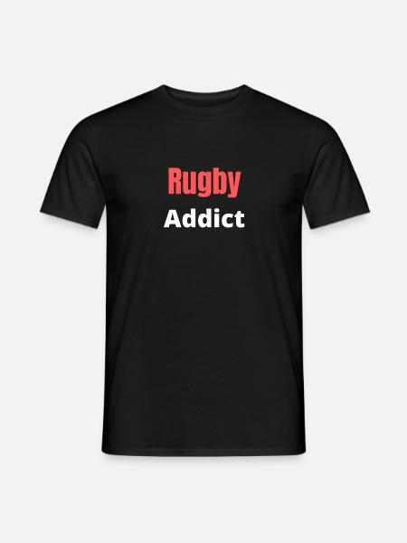 rugby addict - Men's T-Shirt - black
