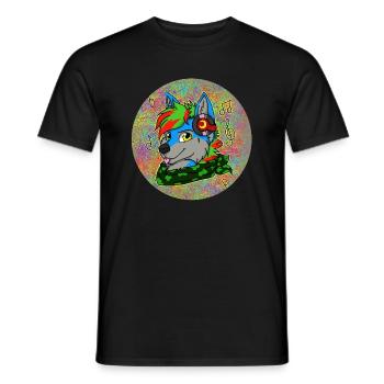 Pelzige Wolfmusik - Männer T-Shirt - Schwarz - Vorne - AI Model Male 178 light (178cm)