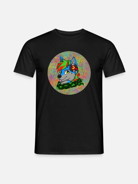Furry wolf music - Men's T-Shirt - black