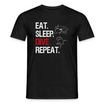 Eat Sleep Dive Repeat - Requin marteau - T-shirt homme - noir - Devant - AI Model Male 178 light (178cm)