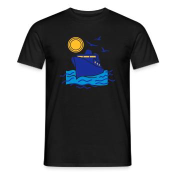 cruise sea ship sailing - Men's T-Shirt - black - Front - AI Model Male 178 light (178cm)