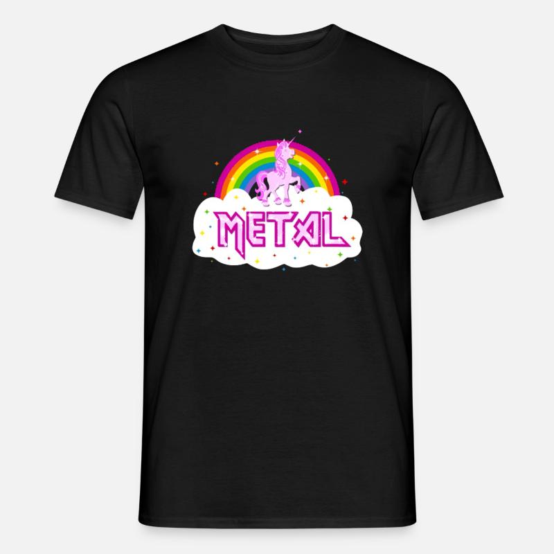 rainbow unicorn - Männer T-Shirt - Schwarz