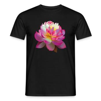 Schöne rosa Lotusblume - Männer T-Shirt - Schwarz - Vorne - AI Model Male 178 light (178cm)