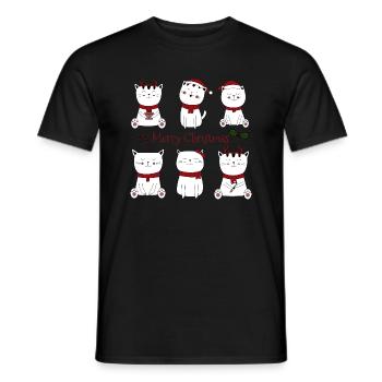 Chats Noël Joyeux Noël - T-shirt homme - noir - Devant - AI Model Male 178 light (178cm)