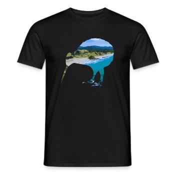 Double Exposure Animals Kiwi Vogel Geschenkidee - Männer T-Shirt - Schwarz - Vorne - AI Model Male 178 light (178cm)