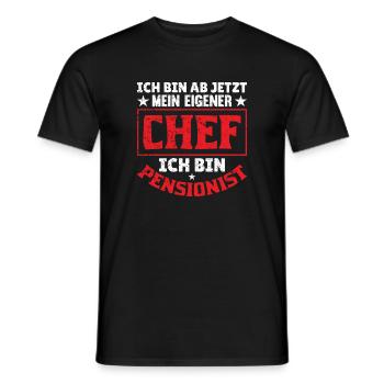 EIGENER CHEF - ICH BIN PENSIONIST - Männer T-Shirt - Schwarz - Vorne - AI Model Male 178 light (178cm)