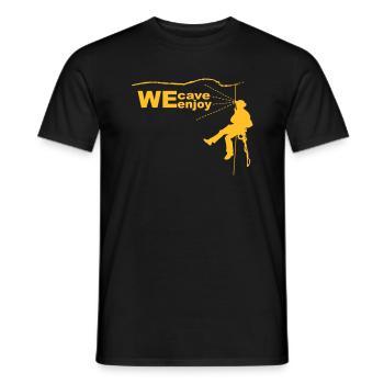 We Cave We Enjoy man - Men's T-Shirt - black - Front - AI Model Male 178 light (178cm)