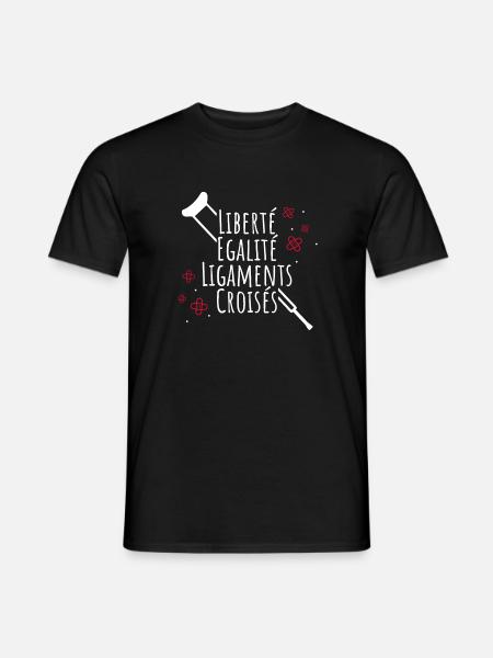 Liberté égalité ligaments croisés - T-shirt homme - noir