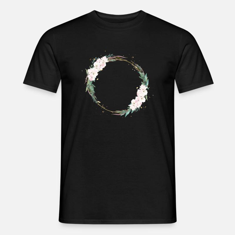Boho Beachy Flowers Circle - Men’s T-shirt - black