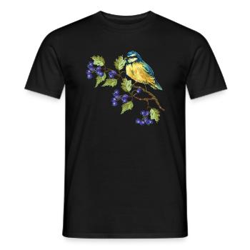Oiseau coloré - T-shirt homme - noir - Devant - AI Model Male 178 light (178cm)