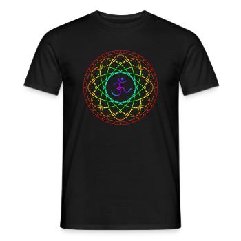 Géométrie sacrée avec symbole Om - T-shirt homme - noir - Devant - AI Model Male 178 light (178cm)