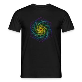 Sacred Geometry Spiral Rainbow - Men's T-Shirt - black - Front - AI Model Male 178 light (178cm)