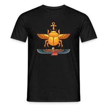 Ankh de Vie Egypte Scarabée sacré Or - T-shirt homme - noir - Devant - AI Model Male 178 light (178cm)