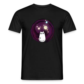 Spiritual Cat - Men's T-Shirt - black - Front - AI Model Male 178 light (178cm)