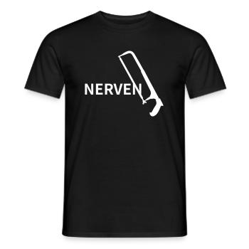 Nervensäge Nerven Säge Vector Farbe frei wählbar - Männer T-Shirt - Schwarz - Vorne - AI Model Male 178 light (178cm)